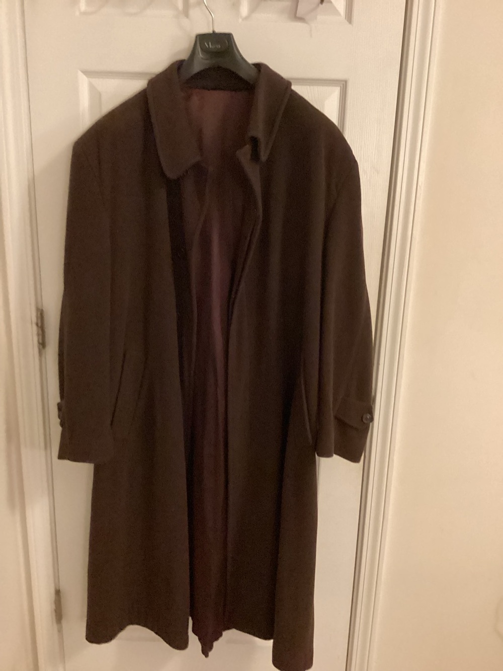 Men's Brown Wool-Blend Overcoat